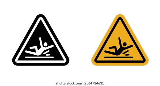 Slip Warning sign vectors in flat syle