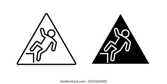 Slip Warning signs in black and white colors