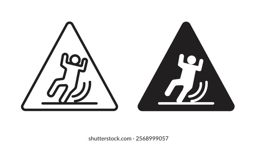 Slip Warning signs set vector graphics designs