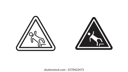 Slip Warning vectors web signs set