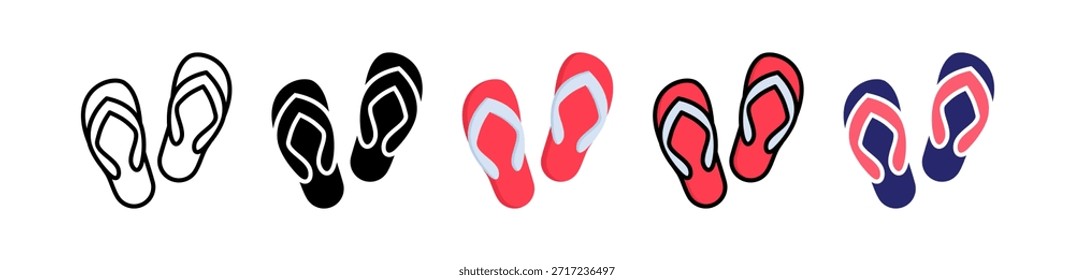 Sliper Icono de Estilo Múltiple Conjunto de Colección..