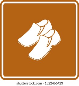 slip-on shoe pair brown vector sign