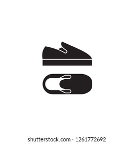 Slip-on shoes black vector concept icon. Slip-on shoes flat illustration, sign