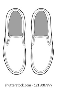 Slip-on shoes Illustrator vector template