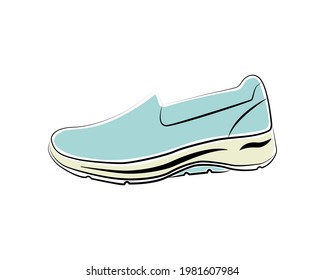 Slipons shoes icon isolated on a white background. Flat style. Vector illustration.