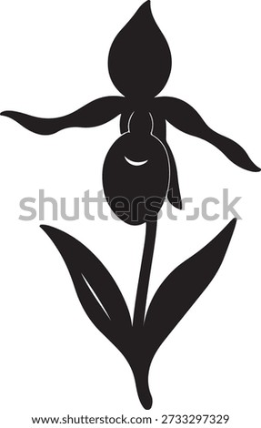 Lady’s Slippd Flower Icon – Vector Illustration