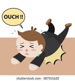 slipped businessman cartoon vector