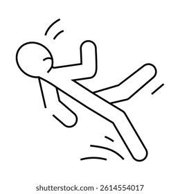 slipped man fall accident line icon vector. slipped man fall accident sign. isolated contour symbol black illustration