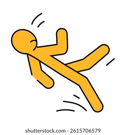 slipped man fall accident line icon vector. slipped man fall accident sign. isolated symbol illustration