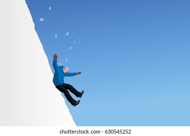 slipped man in mountains