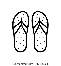 Slipper black & white outline icon