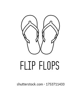 Slipper flip flops line icon. Vector illustration