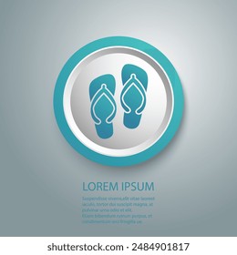 Slipper flip flops vector blue icon design silhouette