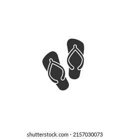 Slipper flip flops vector icon design silhouette flat sign