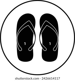 Slipper flip flops vector icon design silhouette