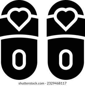 Slipper Glyph Icon - Einzelsymbol, Vektorgrafik