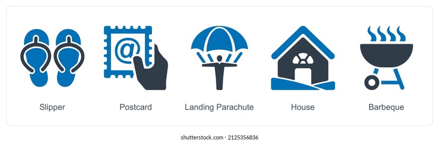 Slipper And House Icon Concept