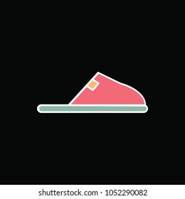 Slipper icon. Cartoon home Slipper vector icon for web design isolated on black background