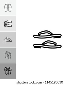 Slipper icon. collection of 6 slipper outline icons such as slippers. editable slipper icons for web and mobile.