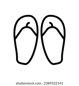 slipper icon line style vector