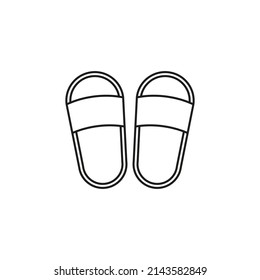 The slipper icon. Linear image. Simple flat vector illustration on a white background.