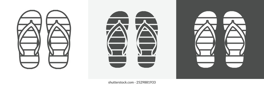 ícone do chinelo Vetor da arte do logotipo em contorno
