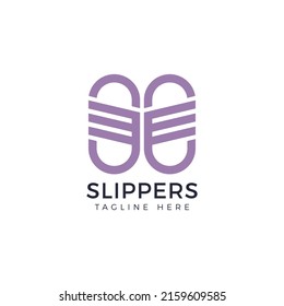 Slipper Icon Logo With Sandals Shape Suitable for Sandal, Footwear, Slipper, Flip-Flop Brands Products