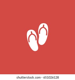 slipper icon. sign design. red background