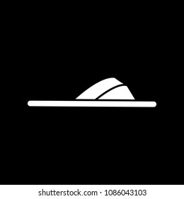 Slipper icon. Silhouette Slipper vector icon for web design isolated on black background