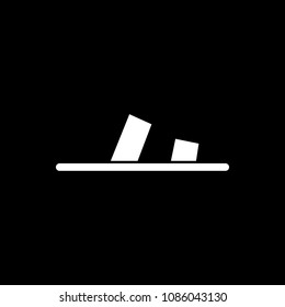 Slipper icon. Silhouette Slipper vector icon for web design isolated on black background