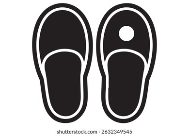 Ilustração simples em preto e branco do ícone do Slipper

