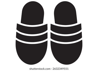 Slipper icon simple black and white illustration
