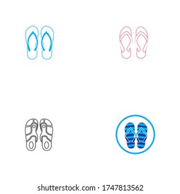 Slipper icon vector flat design