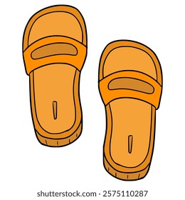 slipper illustration hand drawn isolated vector