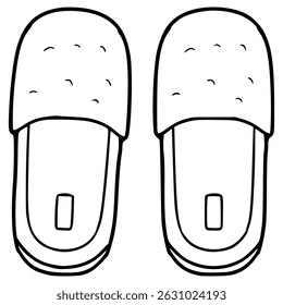 slipper illustration hand drawn outline vector