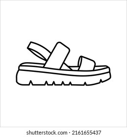 Slipper linear vector icon. Flip flops line thin sign. filled flat sign, solid pictogram isolated on white background.