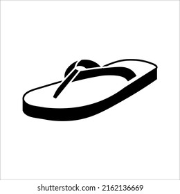 Slipper linear vector icon. Flip flops line thin sign. filled flat sign, solid pictogram isolated on white background.