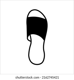 Slipper linear vector icon. Flip flops line thin sign. filled flat sign, solid pictogram isolated on white background.