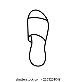 Slipper linear vector icon. Flip flops line thin sign. filled flat sign, solid pictogram isolated on white background.