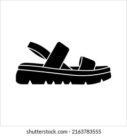 Slipper linear vector icon. Flip flops line thin sign. filled flat sign, solid pictogram isolated on white background.