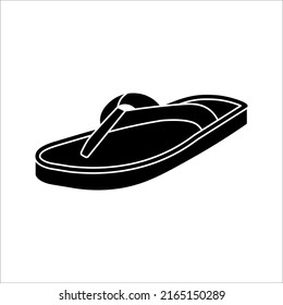 Icono del vector lineal del deslizador. Flip flops el signo delgado de la línea. signo plano relleno, pictograma sólido aislado sobre fondo blanco.