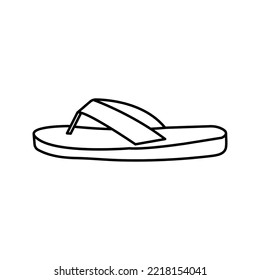 Slipper linear vector icon. Flip flops line thin sign color editable