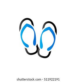 Slipper sandal icon in duo tone color. Beach wear