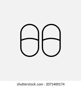 Slipper, sandal line icon design concept 