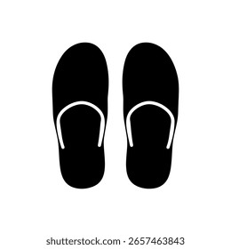 Sapatos chinelo silhueta ícone vetor plano design.