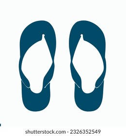 Slipper Silhouette on a Beach Towel , Comfort and Relaxation Vector Illustration