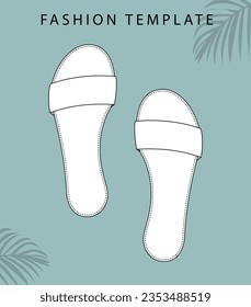 slipper sketch, fashion accesories template