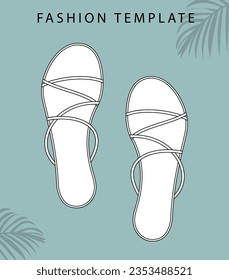 slipper sketch, fashion accesories template