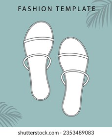 slipper sketch, fashion accesories template