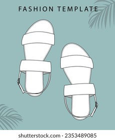 slipper sketch, fashion accesories template